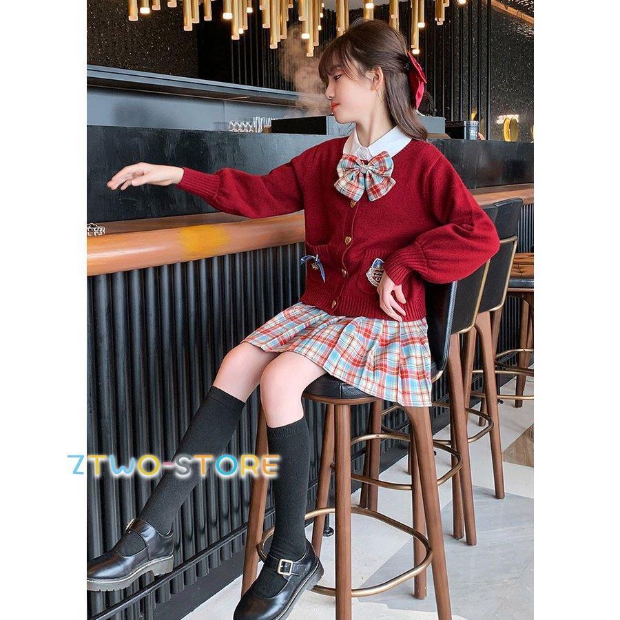 卒業式 スカートスーツ 女の子 スーツ 3点セット 韓国 入学式 学園