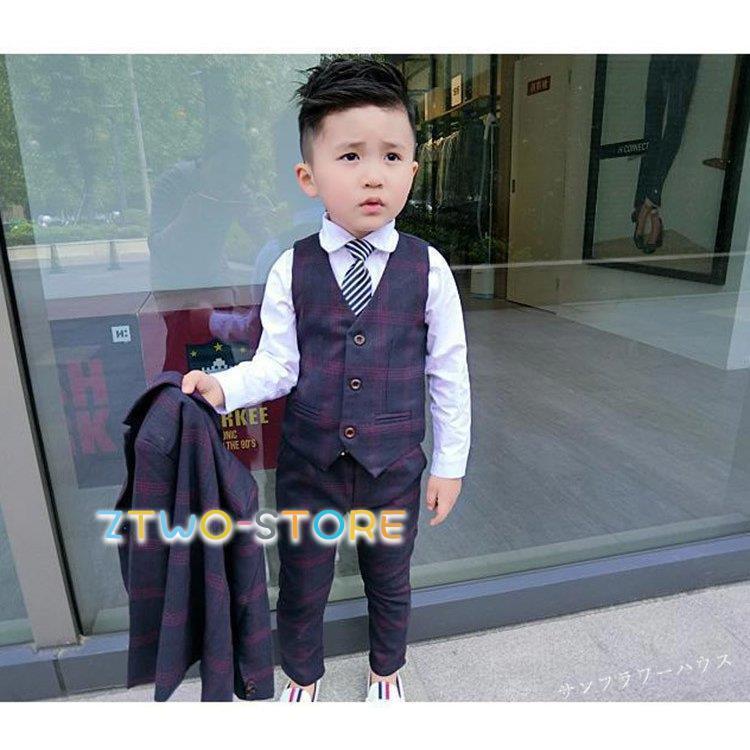 入学式 男の子 スーツ 4点セット チェック柄 男の子スーツ 子供服 フォーマル 上下セット ジュニア 男児 卒園式 入園式 結婚式 発表会 卒業式 90 150 Ztwo0125 By152 Z2ストア 通販 Yahoo ショッピング