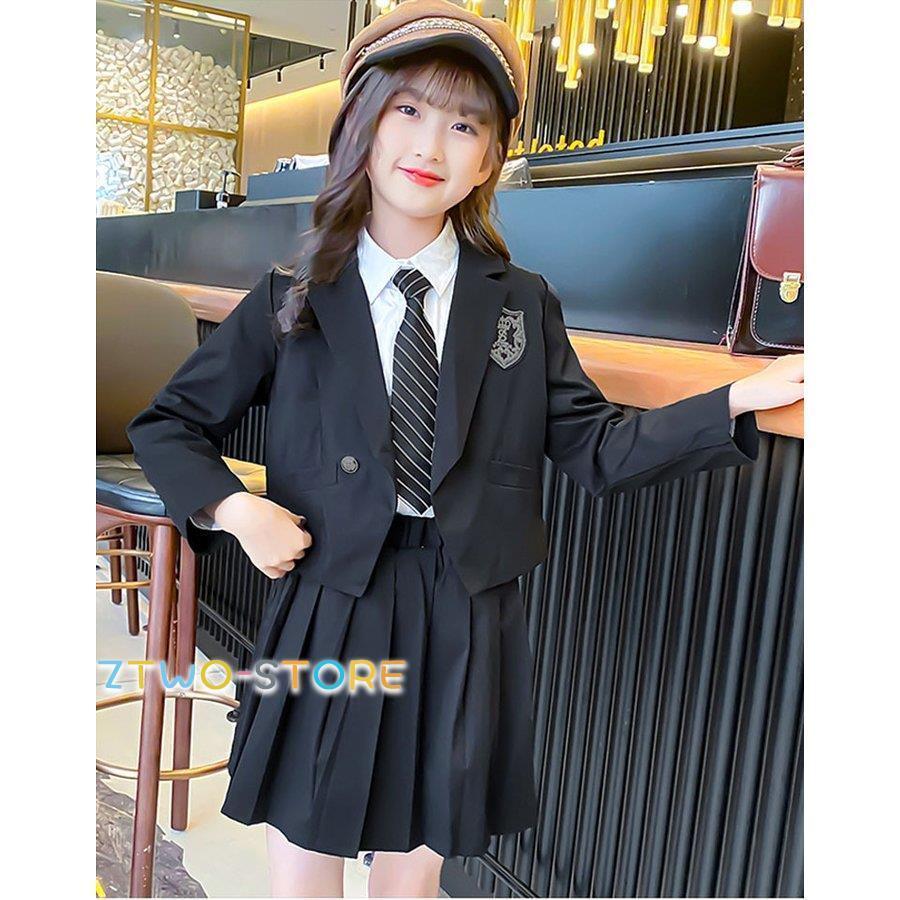 卒業式 スカートスーツ 女の子 スーツ 4点セット 韓国 入学式 学園