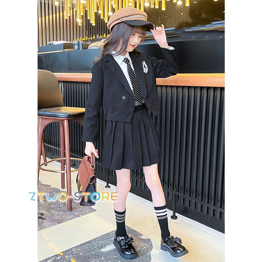 卒業式 スカートスーツ 女の子 スーツ 4点セット 韓国 入学式 学園