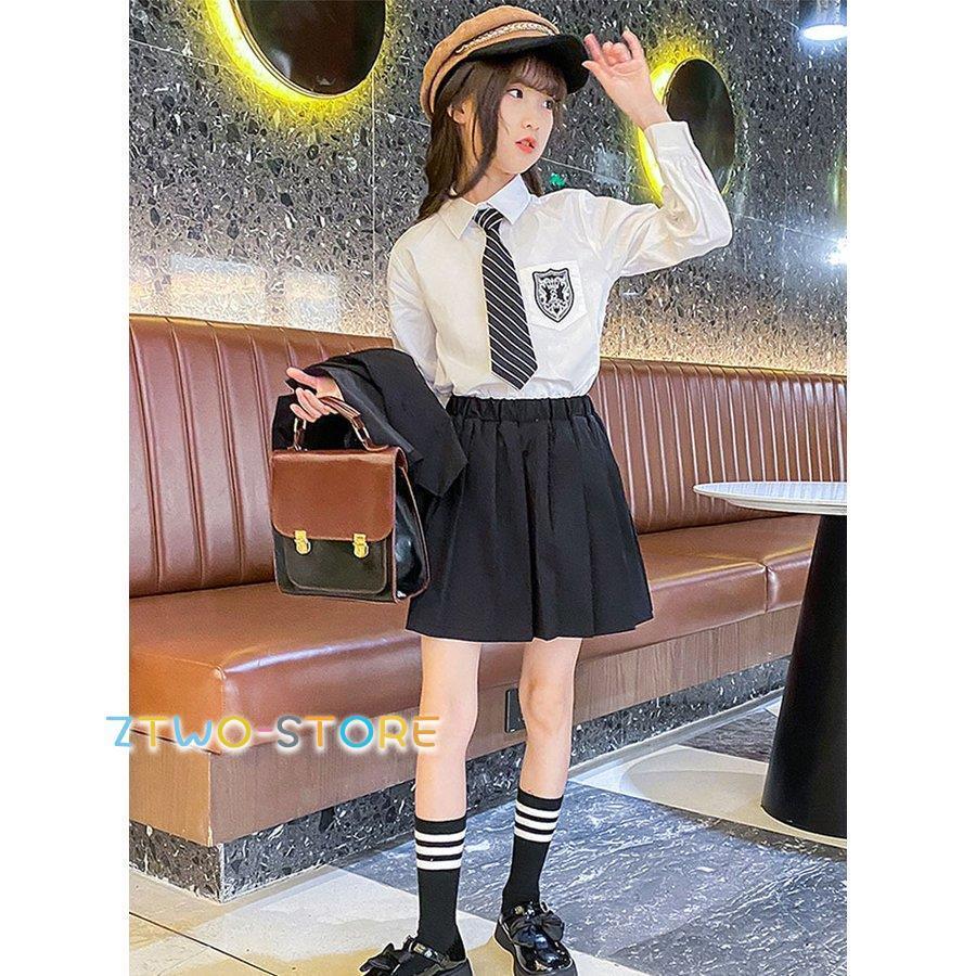 卒業式 スカートスーツ 女の子 スーツ 4点セット 韓国 入学式 学園