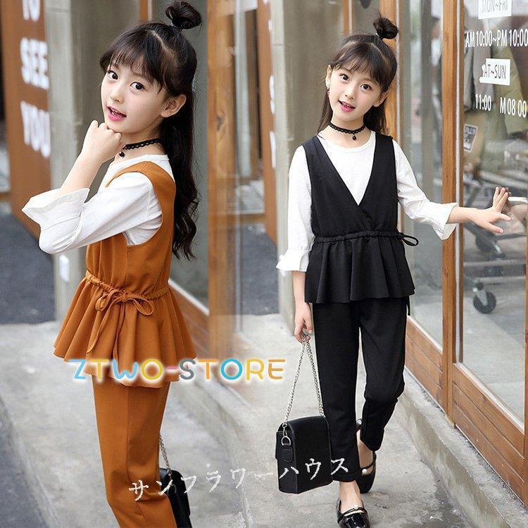 入学式 パンツスーツ 女の子 フォーマルスーツ 韓国 子供服 ブラック