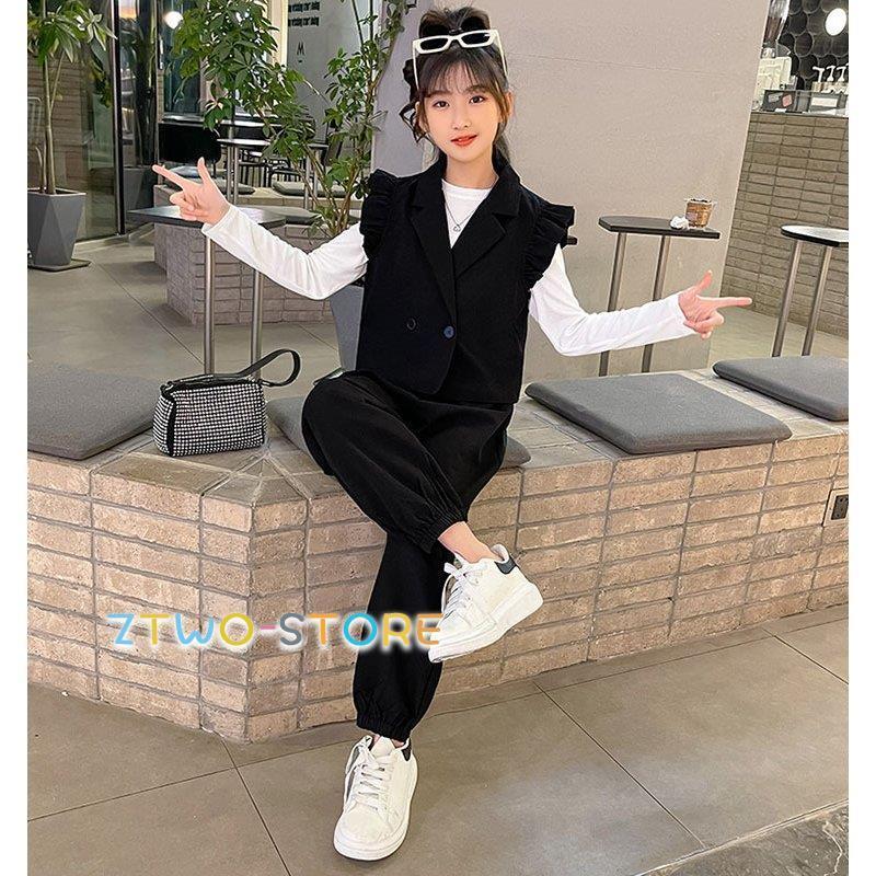 卒業式 パンツスーツ 女の子 ピアノ発表会 韓国 3点セット ベスト