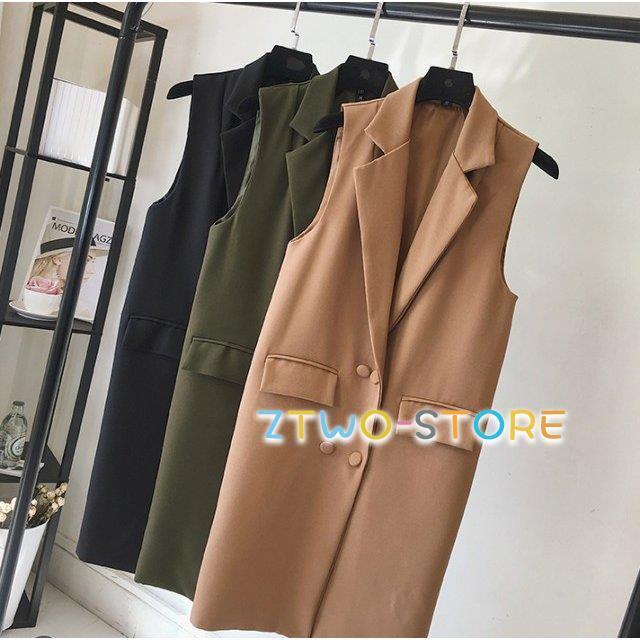 ドリスヴァンノッテン⭐︎カーキ ノースリーブ ロングベスト　ジレ　トップス ニットベスト レディース ノースリーブ ロングジレ トレンチベスト