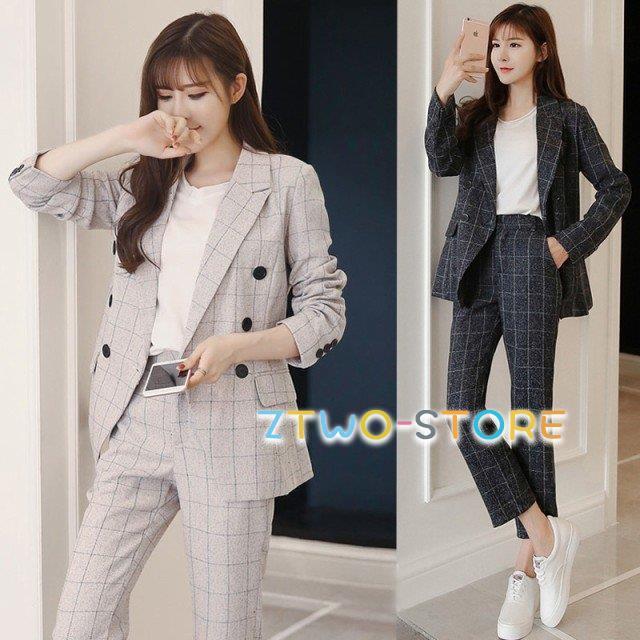 パンツスーツ セットアップ レディース おしゃれ きれいめ カジュアル チェック スーツ セット カジュアルスーツ 大きいサイズ オフィス 通勤服 韓国 Ztwo0125 Nz249 Z2ストア 通販 Yahoo ショッピング