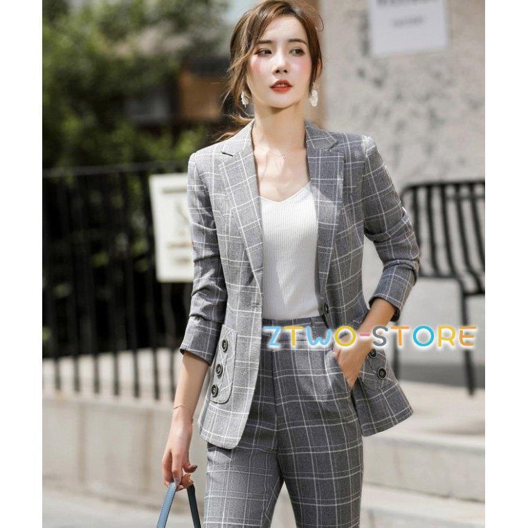 チェック パンツスーツ セットアップ レディース おしゃれ きれいめ