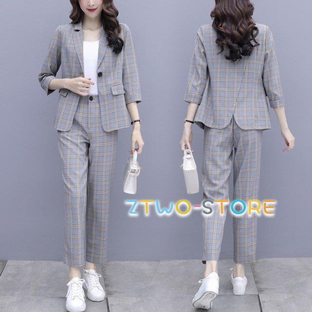 チェック柄 パンツスーツ レディース おしゃれ セットアップ スーツ カジュアル 通勤服 オフィス きれいめ 大きいサイズ 3l チェックパンツ ジャケット 七分袖 Ztwo0125 Nz316 Z2ストア 通販 Yahoo ショッピング