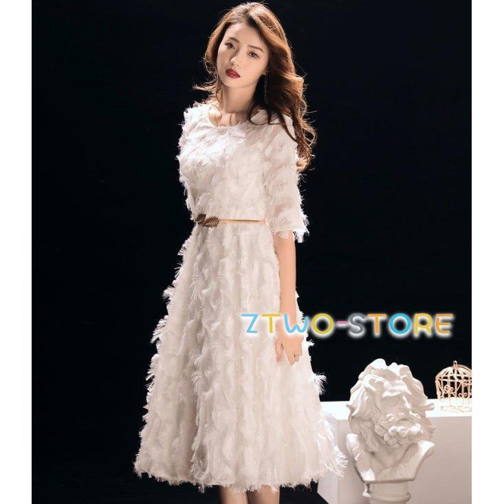 ウエディングドレス カラードレス パーティードレス 結婚式 花嫁 二次会 ドレス 白 お呼ばれドレス フェザー 袖あり 大きいサイズ 3L 4L 小さいサイズ ウエディングドレス カラードレス パーティードレス 結婚式 花嫁