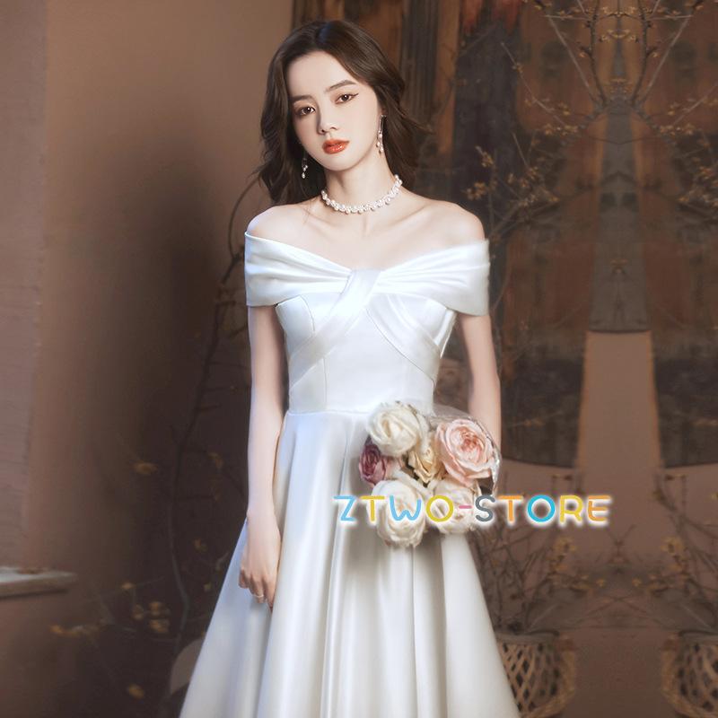 ウェディングドレス 袖あり 結婚式 二次会 花嫁 ドレス ロング 白 赤 黒 カラードレス 大きいサイズ 3l 4l オフショルダー Aライン 上品 Ztwo0125 Nz366 Z2ストア 通販 Yahoo ショッピング