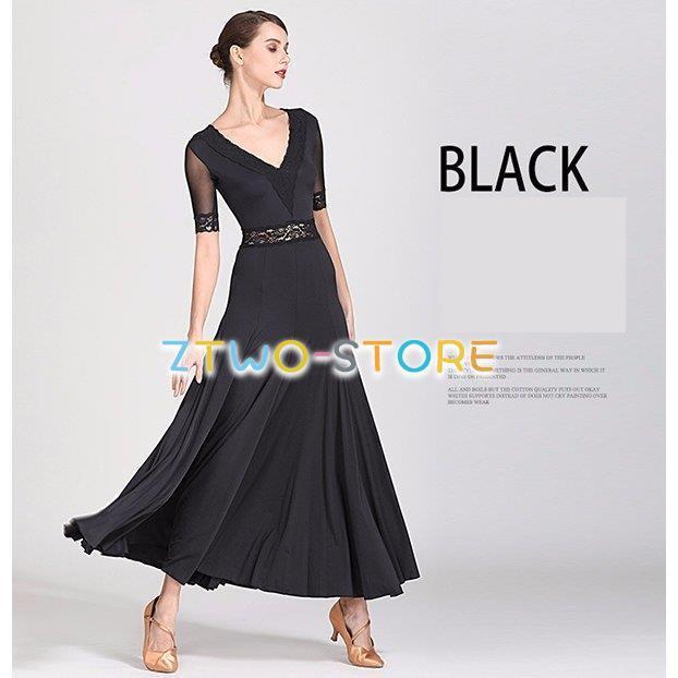 S~2XL】社交ダンス 衣装 モダンドレス Vネック ラテンドレス