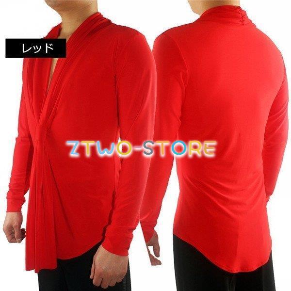 【単品】トップス 社交ダンス衣装 ブラック 競技用 メンズラテンシャツ 男性用 ダンスウェア 練習着 ラテン ルンバ チャチャチャ 発表会 | ブランド登録なし | 03