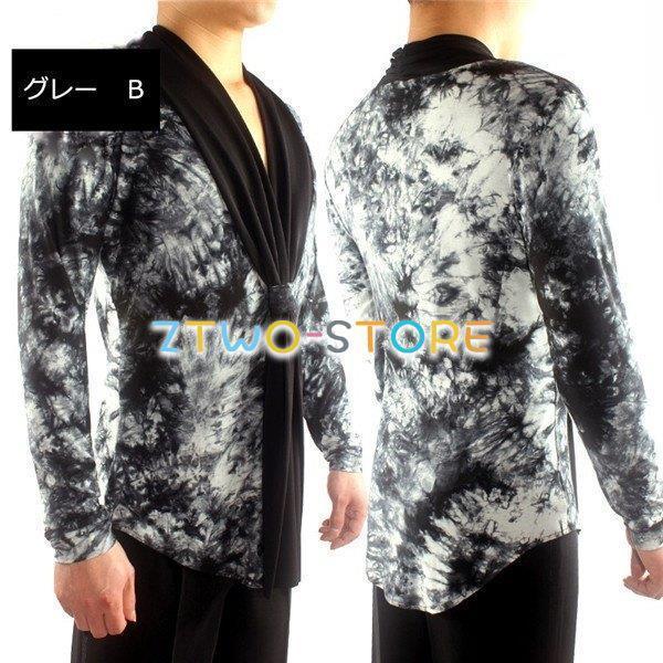 【単品】トップス 社交ダンス衣装 ブラック 競技用 メンズラテンシャツ 男性用 ダンスウェア 練習着 ラテン ルンバ チャチャチャ 発表会 | ブランド登録なし | 05