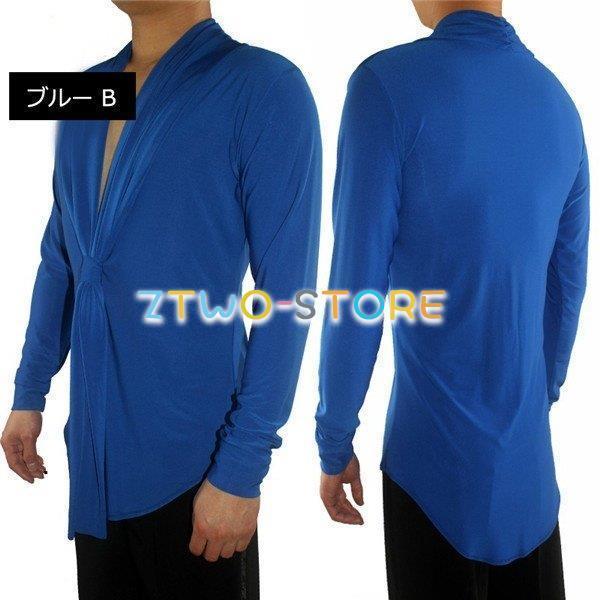 【単品】トップス 社交ダンス衣装 ブラック 競技用 メンズラテンシャツ 男性用 ダンスウェア 練習着 ラテン ルンバ チャチャチャ 発表会 | ブランド登録なし | 07