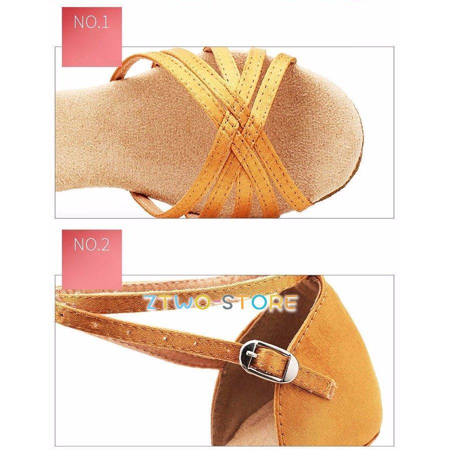 オレンジ サテン ストラップ 社交ダンスラテンシューズ オレンジ サテン ストラップ 社交ダンスラテンシューズ