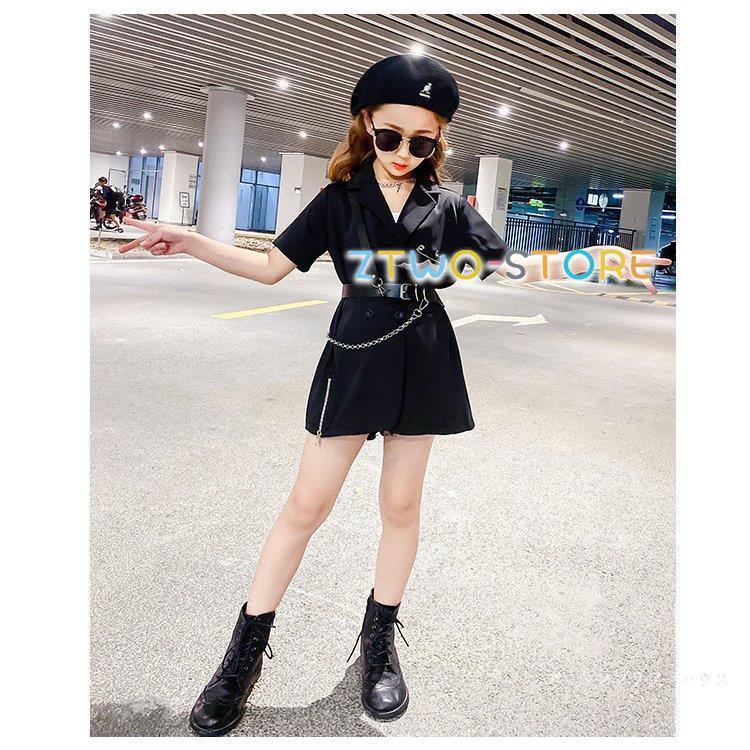 キッズダンス衣装 セットアップ ヒップホップ 黒 ジャーケト