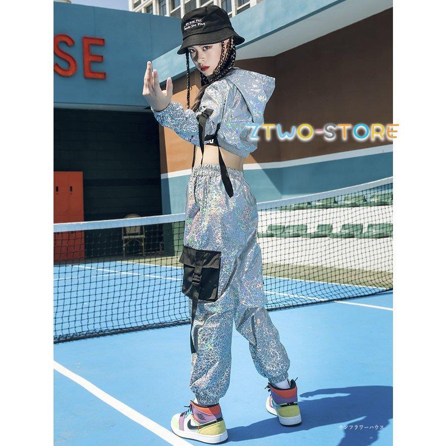 キッズ ダンス 衣装 セットアップ ヒップホップ へそ出し 3点