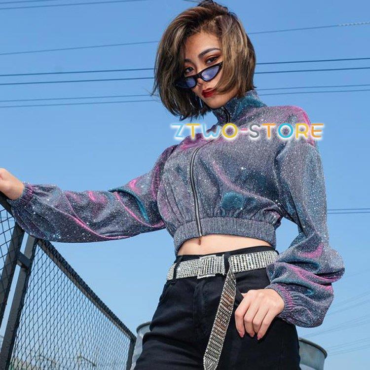 ダンス衣装 レディース ジャズダンス トップス JAZZ 大人 キラキラ