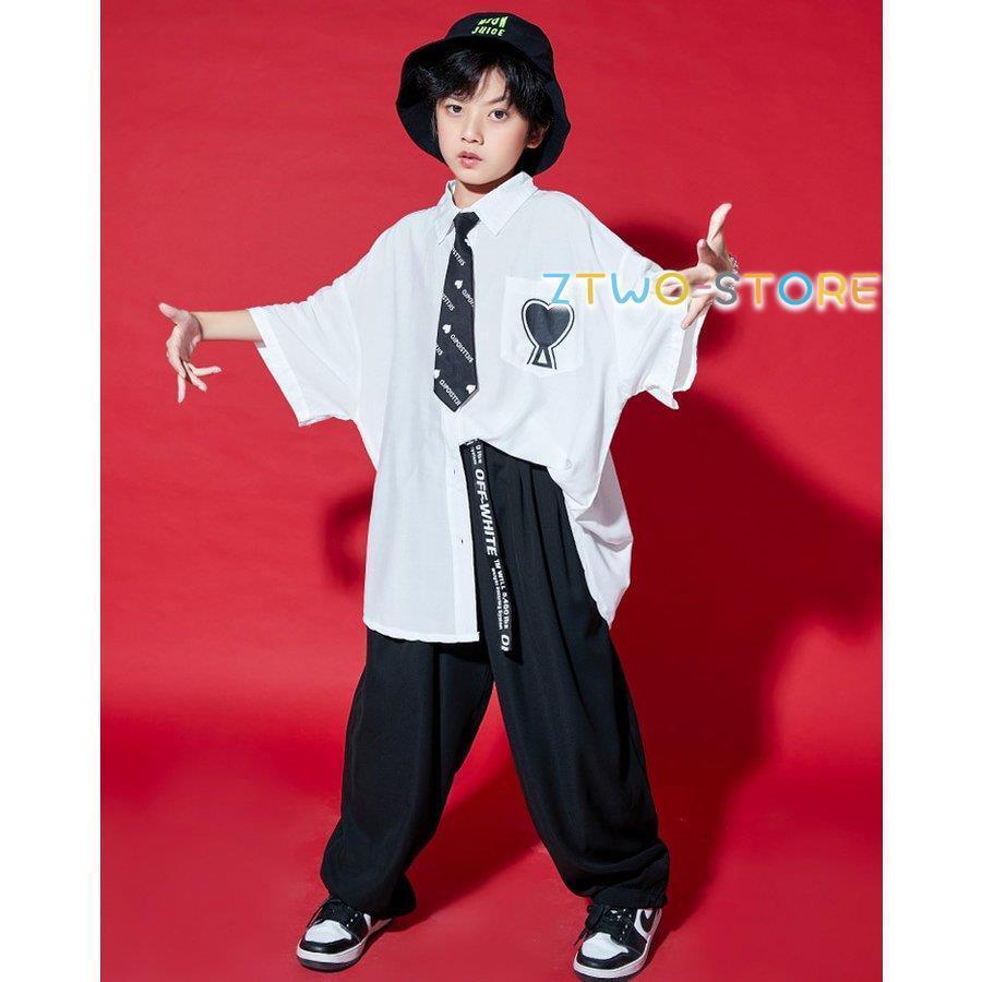 キッズダンス衣装 セットアップ ワイドパンツ 白 黒 シャツ 半袖 ヒップホップ Hiphop 韓国 かっこいい ガールズ 男の子 ステージ衣装 演出服 発表会 練習着 Ztwo0125 Wdf79 Z2ストア 通販 Yahoo ショッピング