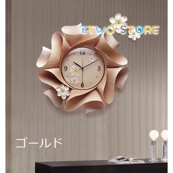 祝い 壁掛け時計 陶 可愛い 新居 花型 パープル 時計 クロック