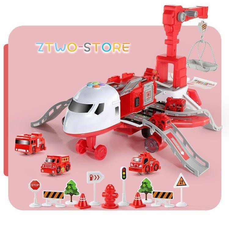 おままごと 2in1飛行機おもちゃ ミニカー 航空機おもちゃ 収納式