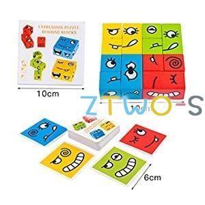 昭和レトロ　木製 パズルビルディングブロック ビルディングブロック 3D建築パズル 絵合わせ 知育玩具 モンテッソーリ