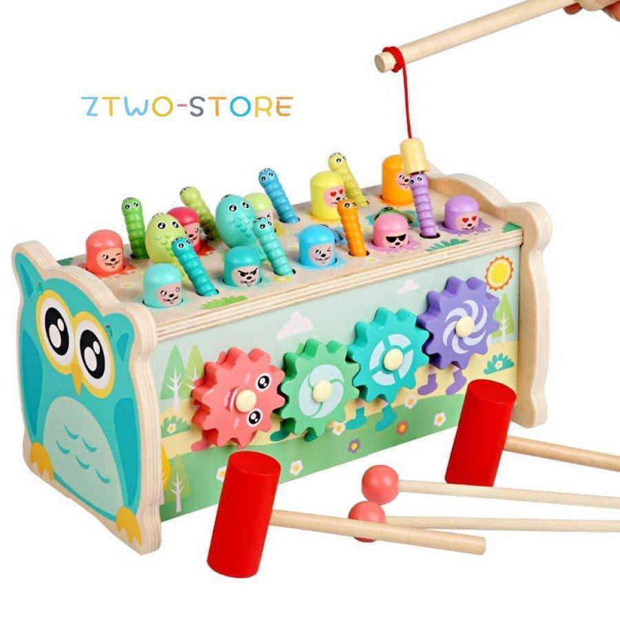 知育玩具 木製 積み木 磁石 釣り 幼児槌で打つネズミ 打楽器 赤ちゃん