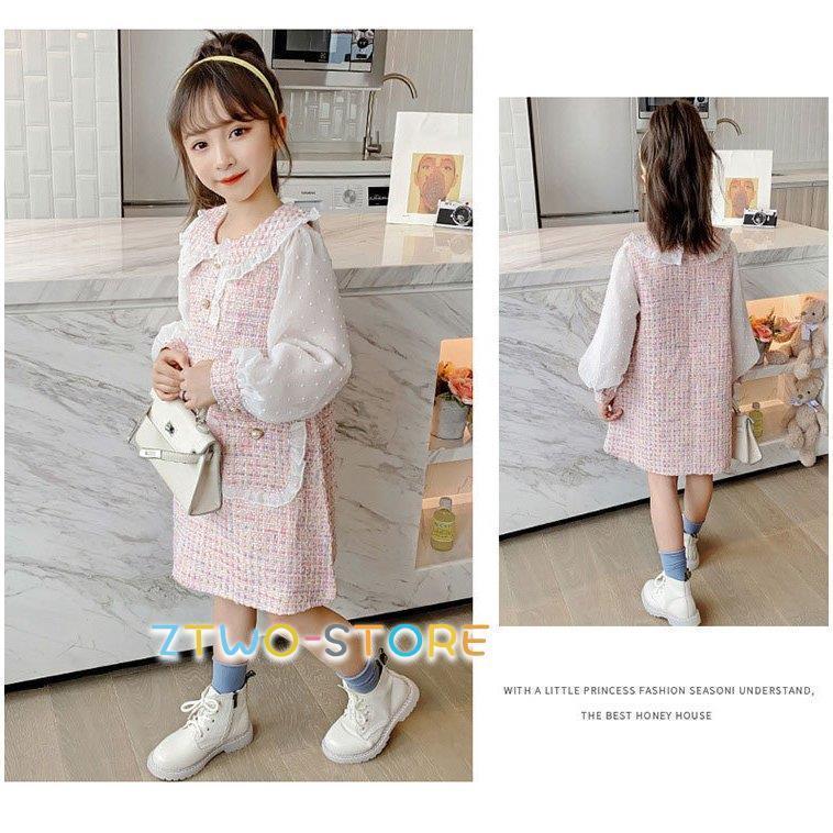 ワンピース フォーマル  発表会 日常服 ドレス 長袖入学式 子供 ドレス 女の子 韓国風 レイヤード風 ジュニア キッズ 卒園式 ドレス ピアノ 発表会 レース | ブランド登録なし | 08