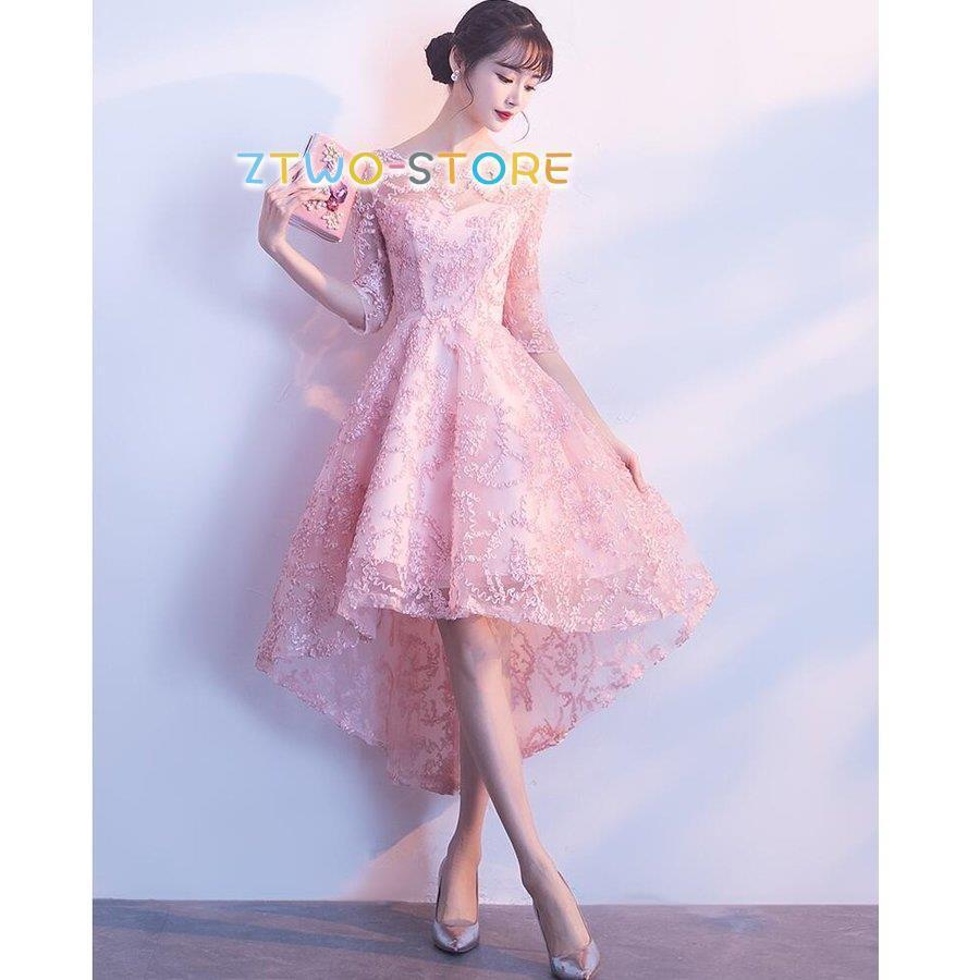 ウエディングドレス ミモレ丈 フレア袖 パーティードレス 10代 20代 30代40代 ワンピース おしゃれ お呼ばれ 食事会 二次会 披露宴 卒業式 成人式 ウエディングドレス ミモレ丈 フレア袖 パーティードレス 10代 20代 30