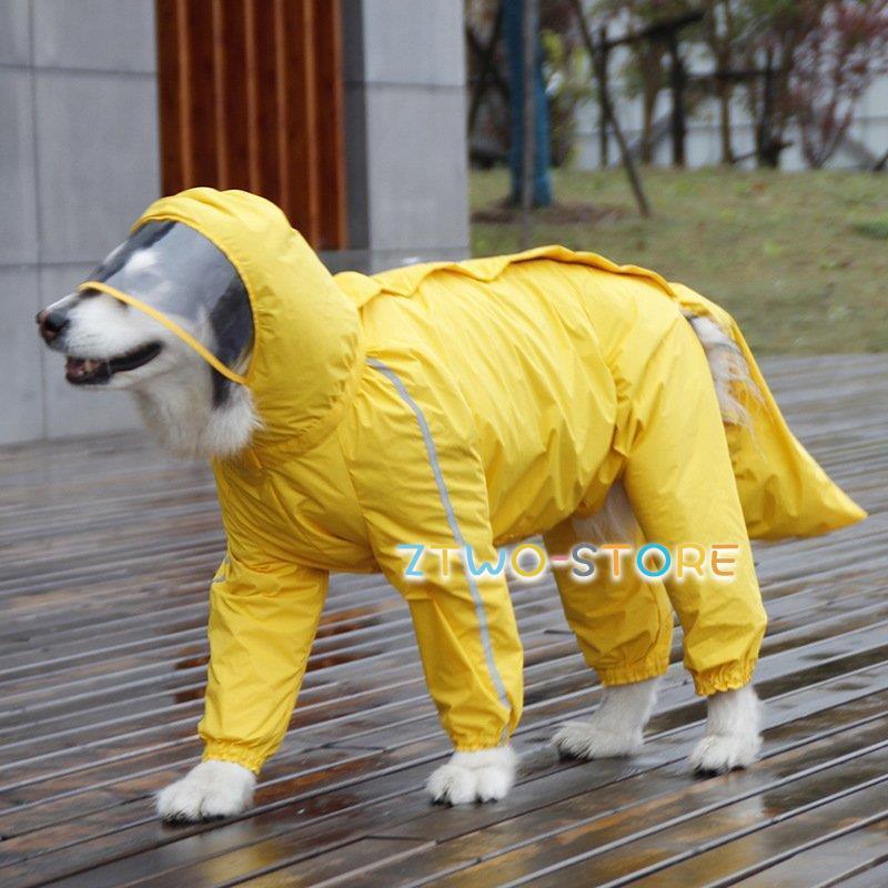 犬用 レインコート 中型犬 大型犬用 レインポンチョ レインウェア ポンチョ 犬の服 カッパ 犬服 雨 防水 通気 防風 犬 雨具 反射テープ付き レイングッズ お散歩｜ztwo-store｜02