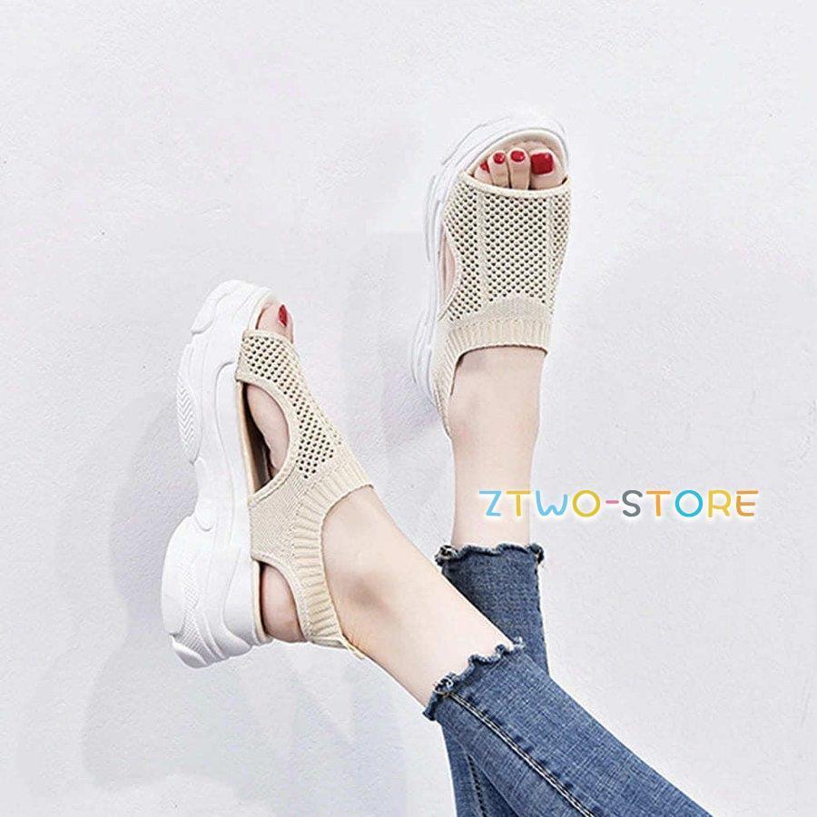 サンダル レディース 夏 厚底 メッシュ スニーカーサンダル 靴