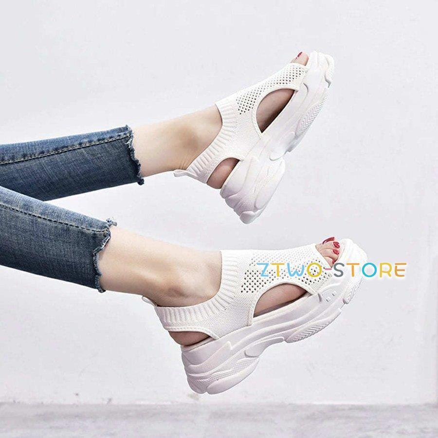 サンダル レディース 夏 厚底 メッシュ スニーカーサンダル 靴