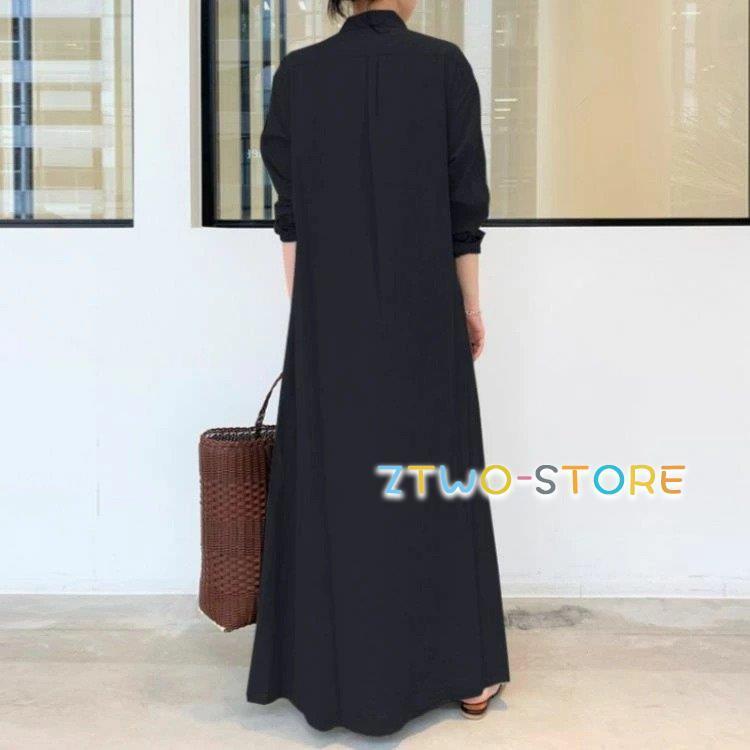 【イッカ】シャツワンピース ネイビー M ロング丈 麻混 長袖 前開き 楽天市場】シャツワンピース レディース 綿 ロングワンピース