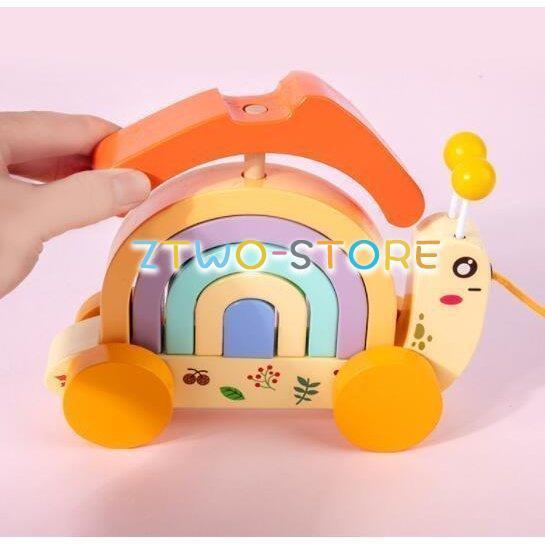 かたつむり 牽引車 おもちゃ 知育玩具 木のおもちゃセット 出産祝い 3