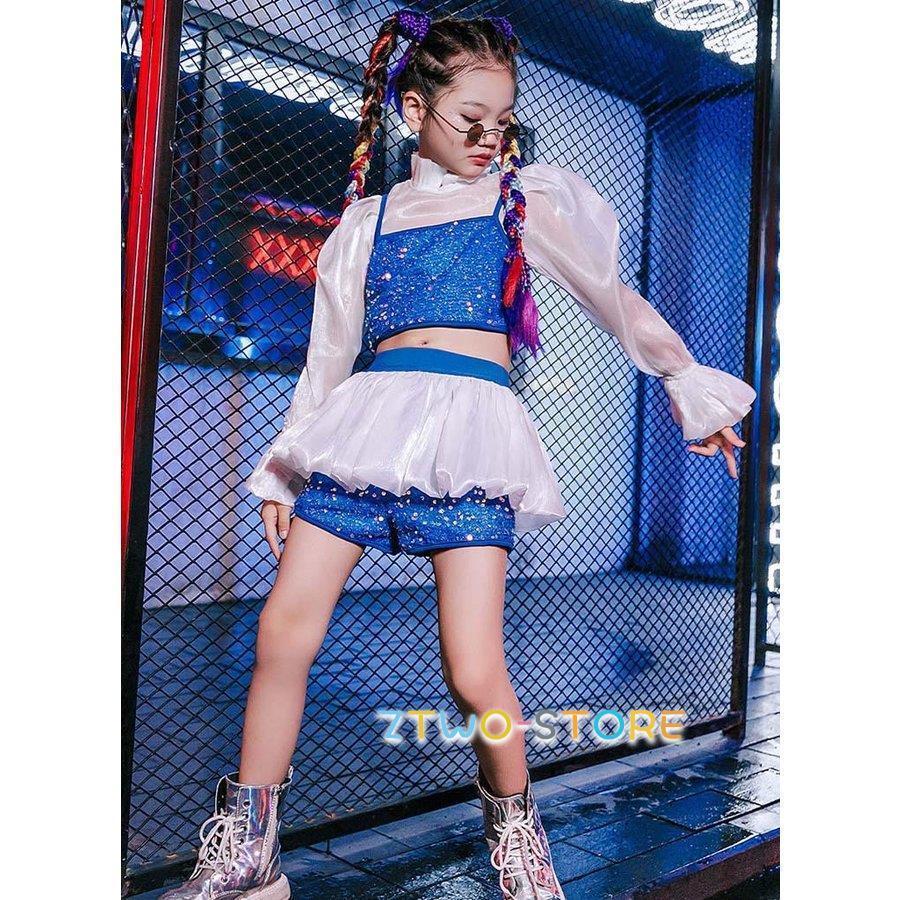 キッズダンス衣装 セットアップ スパンコール キラキラ ジャズダンス