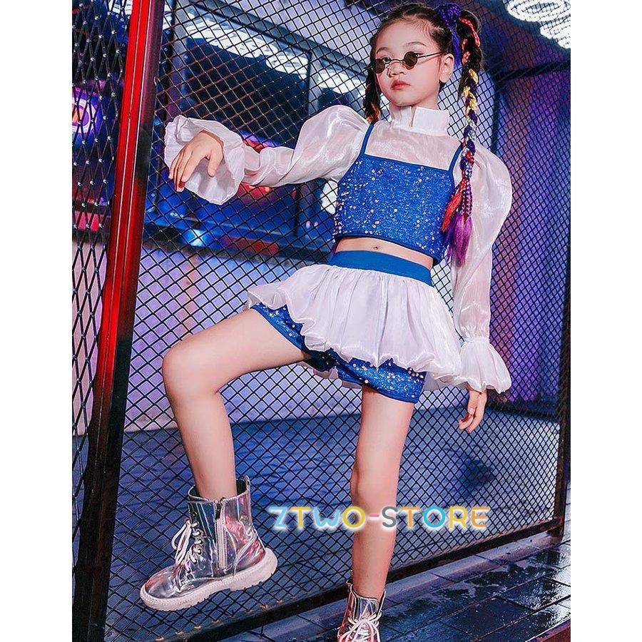 キッズダンス衣装 セットアップ スパンコール キラキラ ジャズダンス