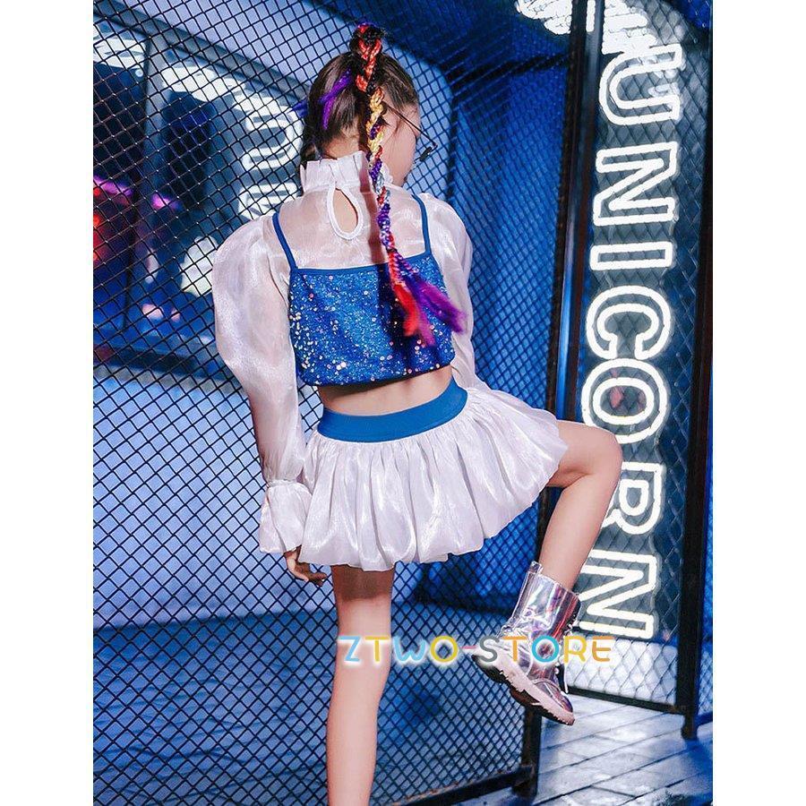 キッズダンス衣装 セットアップ スパンコール キラキラ ジャズダンス