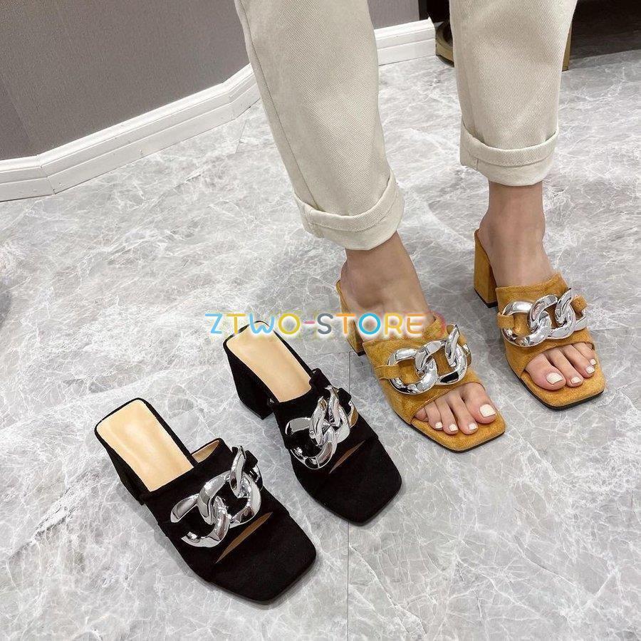 シューズ ミュール ヒールサンダル ハイヒール チャンキーヒール 金具 マニッシュ お呼ばれ ランチ 大人 30代 ママ 母親 休日 女子会 Ztwo05 Tx70 Z2ストア 通販 Yahoo ショッピング