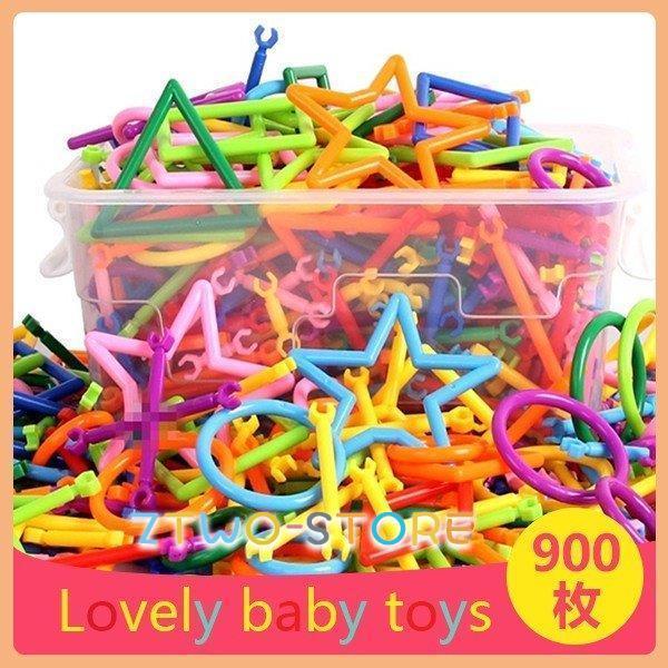 限定知育玩具 カラフルスティック 棒状積み木 3D 組立 ブロック 800g