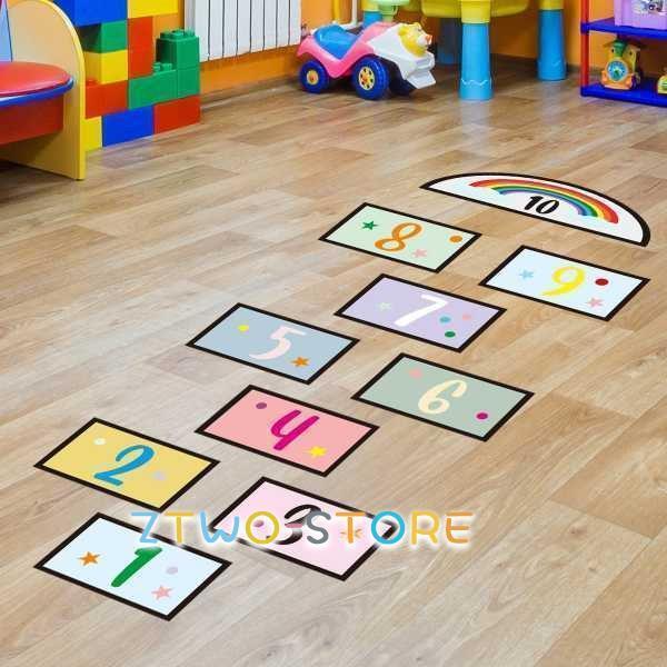 石けり遊び 遊びマット ゲーム板 玩具 キッズ PU ゲーム 地面飾り 子ども向け 柔軟 かわいい 数字柄 プリント 子供｜ztwo-store｜07