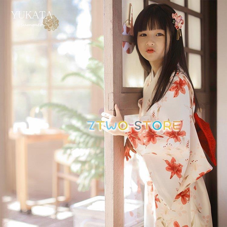 浴衣 子供浴衣 ゆかた Yukata 百合 ゆり ユリ 子供 女の子 キッズ 子ども こども ホワイト 赤 花柄 上品 可愛い おしゃれ きれい 洗える Ztwo0622 Et55 Z2ストア 通販 Yahoo ショッピング