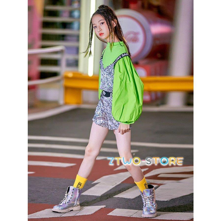 キッズダンス衣装 ヒップホップ 女の子 ステージ衣装 ダンス衣装 韓国
