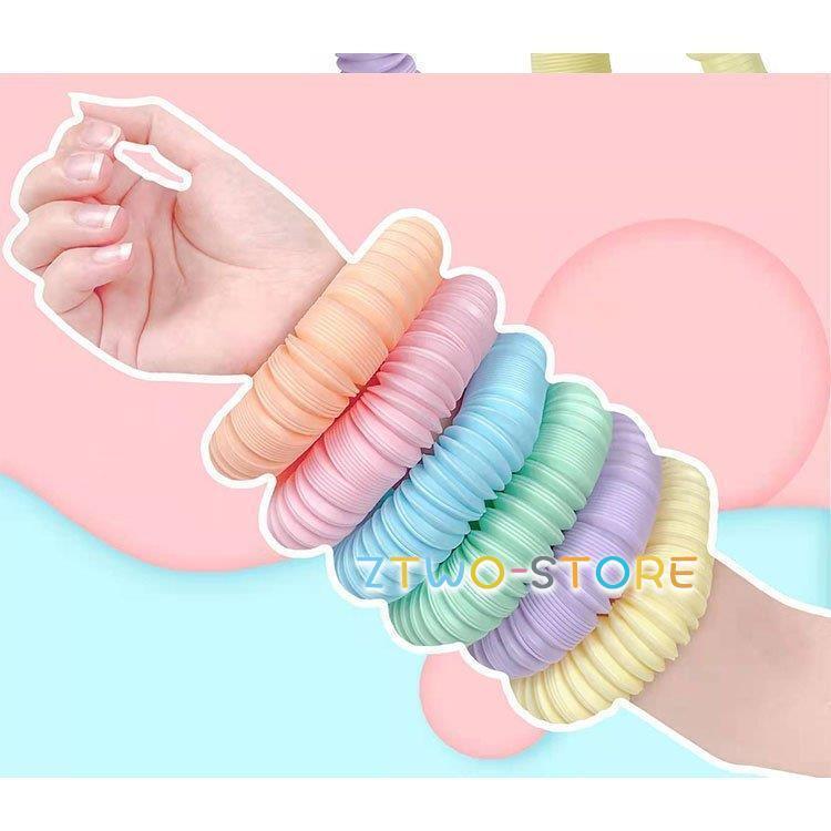 ポップチューブ 5本セット おまけ付 おもちゃ ストレス レインボー