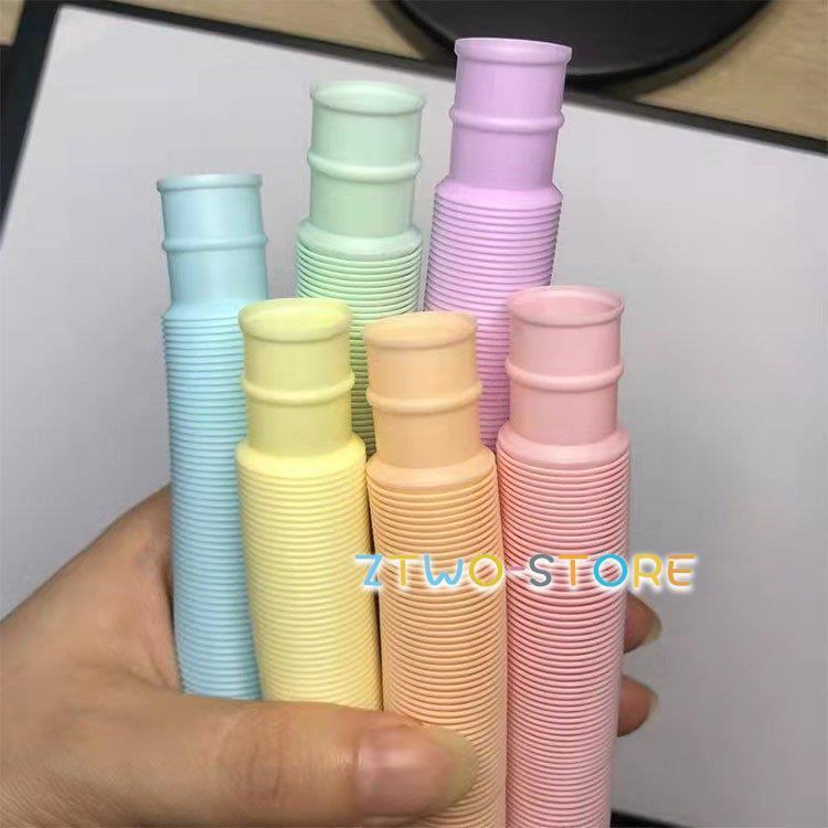 ポップチューブ 5本セット おまけ付 おもちゃ ストレス レインボー