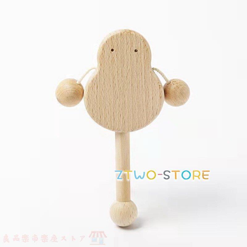高品質の赤ちゃんのおもちゃ木製の塗装されていない鶏のガラガラ知育玩具｜ztwo-store｜05