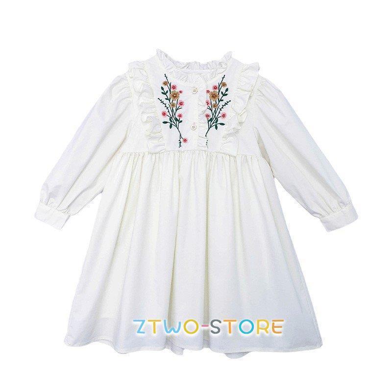 ママとお揃い ワンピース 長袖 刺繍ワンピ 子供服 キッズ レディース