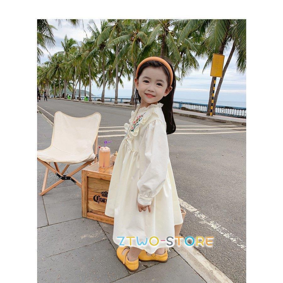 ママとお揃い ワンピース 長袖 刺繍ワンピ 子供服 キッズ