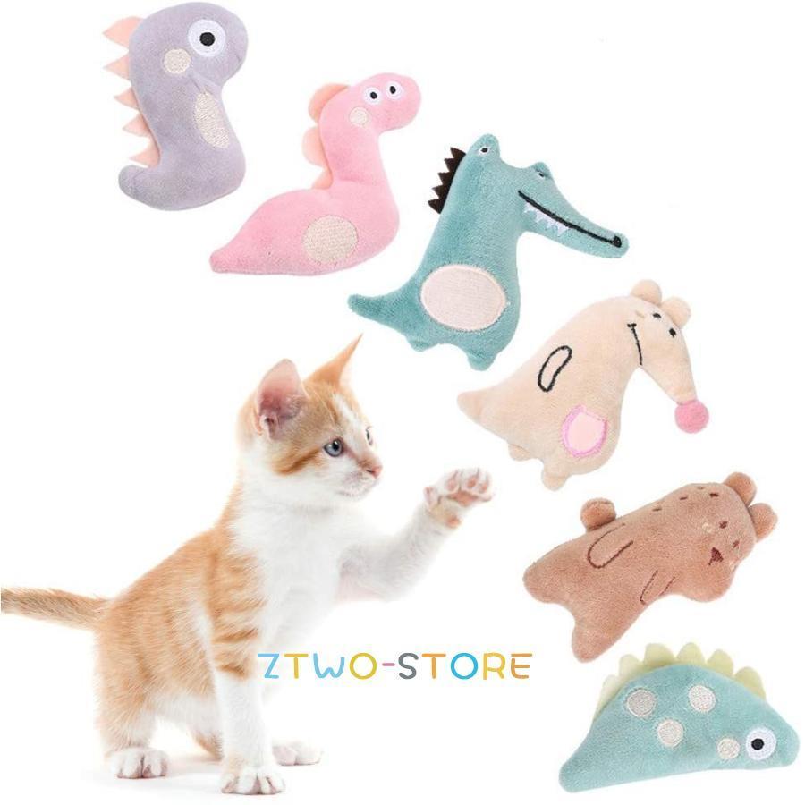 猫おもちゃ ぬいぐるみ 噛むおもちゃ 猫用知育玩具 ペット用品 ネコ キャットニップ ネズミ 遊び 運動不足 ストレス解消 猫ちゃん 可愛い（6個入り）｜ztwo-store