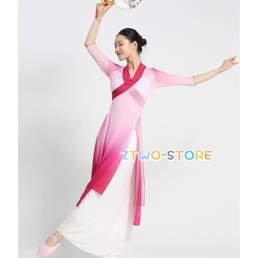 ダンスウエア 民族ダンス衣装 中国古典舞踊長袖 ブラウス 羽織 ガウチョパンツ　中華風バレエ衣装 モダンドレス ヨガ チャイナダンス練習着 | ブランド登録なし | 09