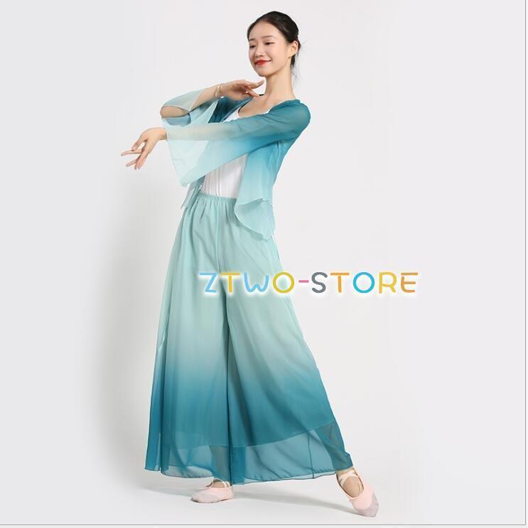 ダンスウエア 民族ダンス衣装 ブラウス 羽織+ガウチョパンツ中国古典