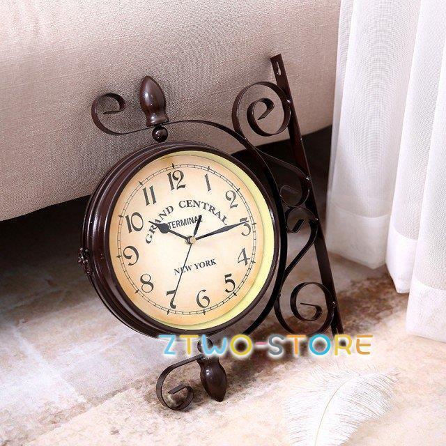 掛け時計 壁掛け時計 アンティーク 両面 レトロ おしゃれ 時計 壁掛け